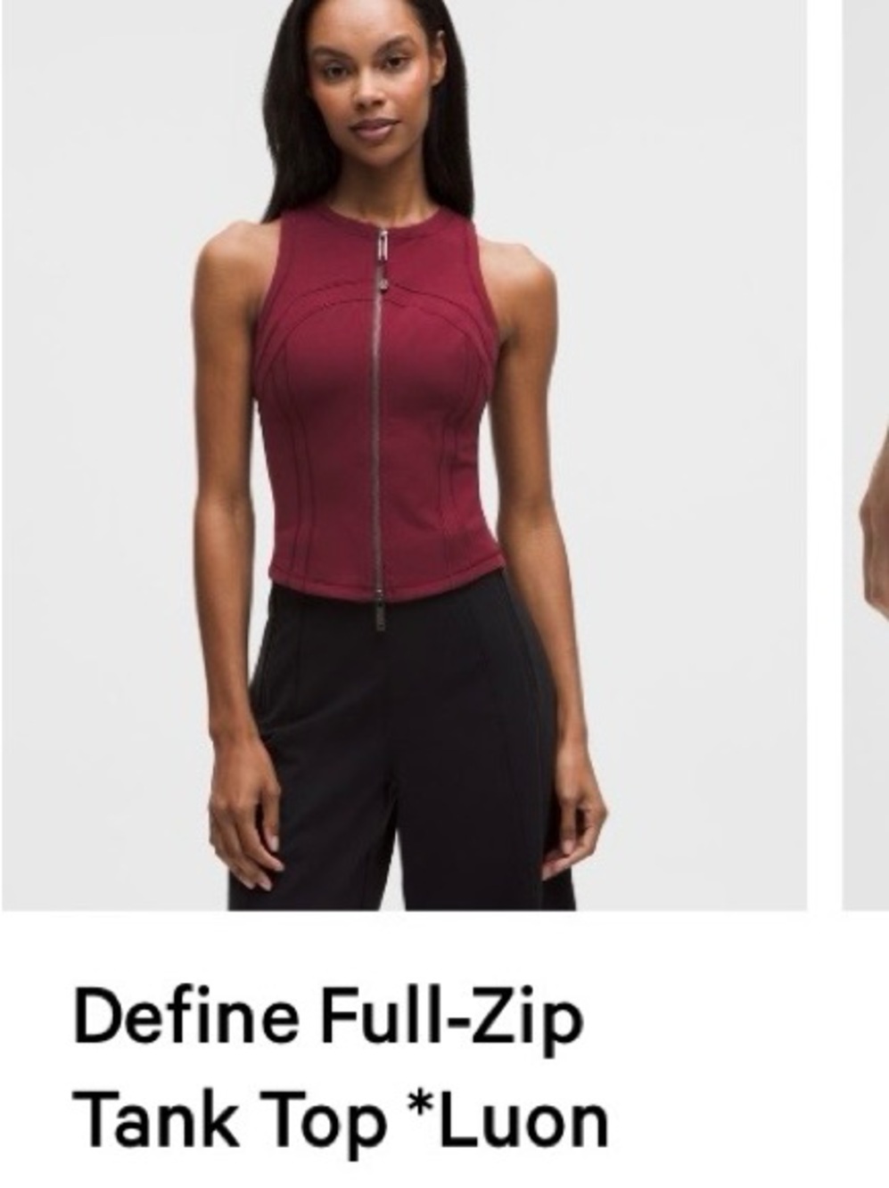lululemon athletica Define Luon Full-Zip Tank Top - Burgundy Bay